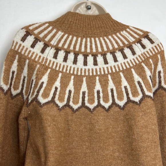 Vero Moda Simone high neck Nordic sweater Brown NWT - Picture 8 of 12